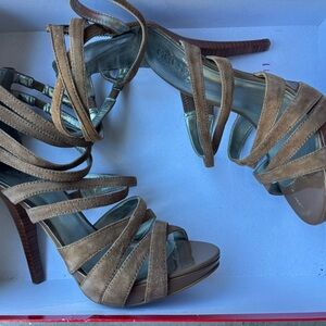 Guess Tan Strappy Heels for Women